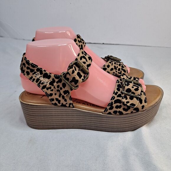 Blowfish Malibu Leeds Vegan Leopard-print Platform Sandals Women's Size 8 - Picture 4 of 11